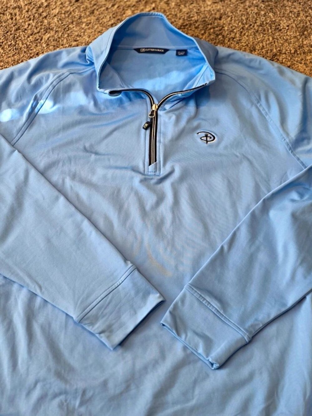 Cutter & Buck Disney Golf Quarter-Zip - Light Blue - XL